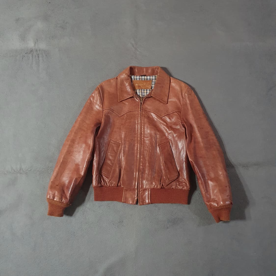 80s William barry 아메리칸 웨스턴 레더 자켓 42 M 상품이미지1