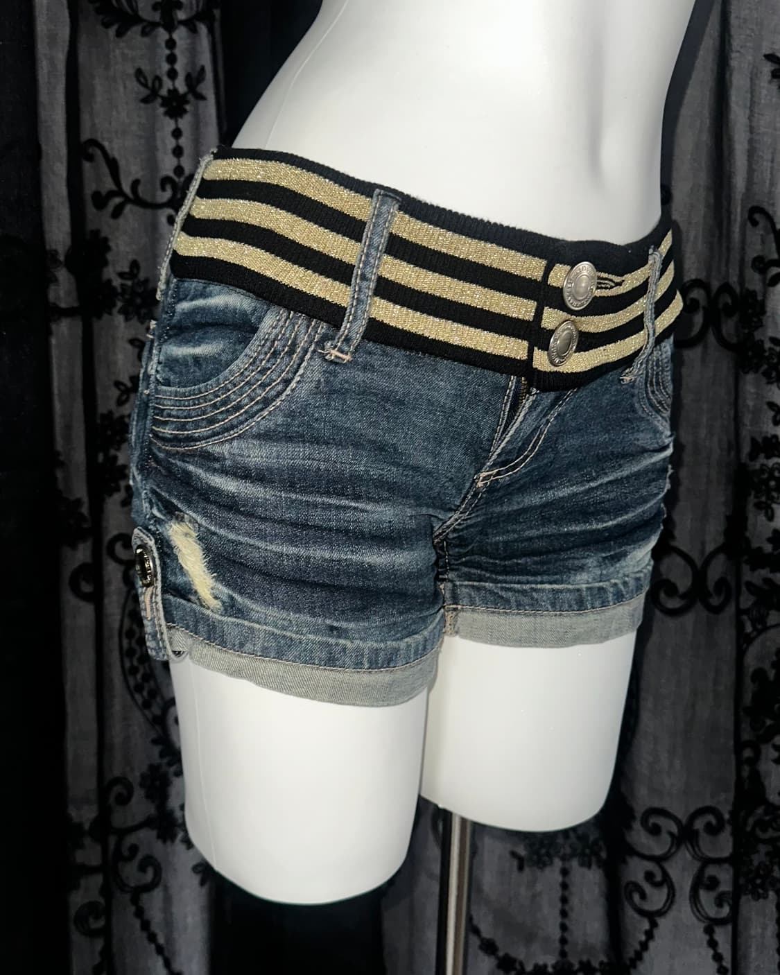 Gyaru banded denim shorts 상품이미지2