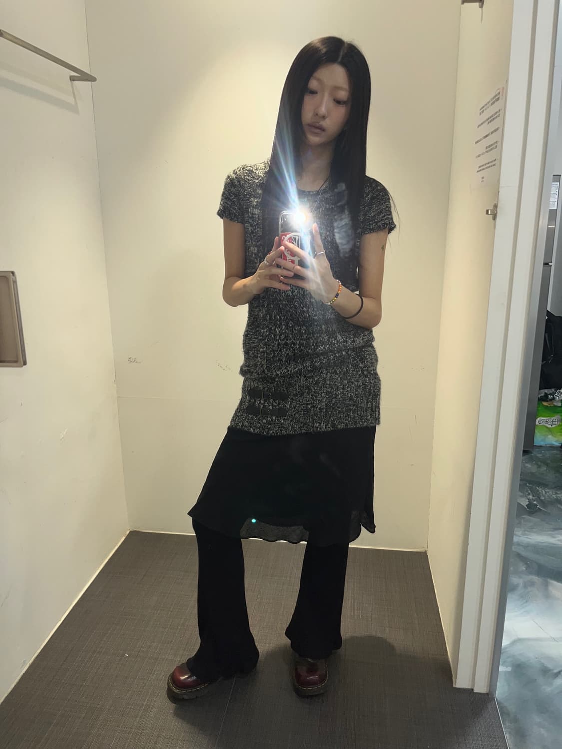 U.S. POLO ASSN. 벨트 디테일 반팔 니트 원피스 상품이미지2