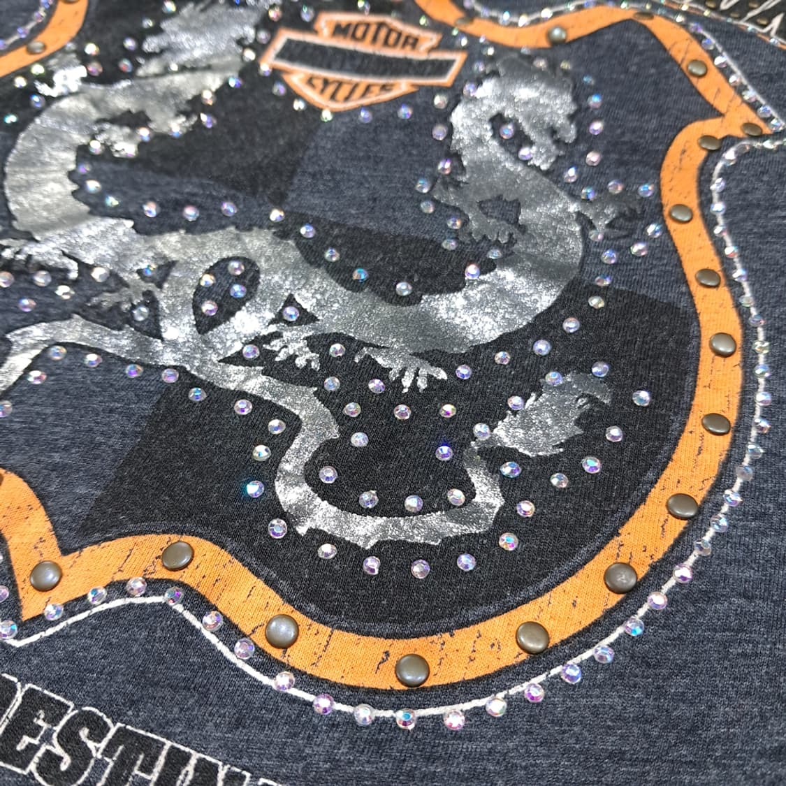 CL565 XL 할리데이비슨 00s 멕시코판 스모키마운틴 차콜 티셔츠 상품이미지7