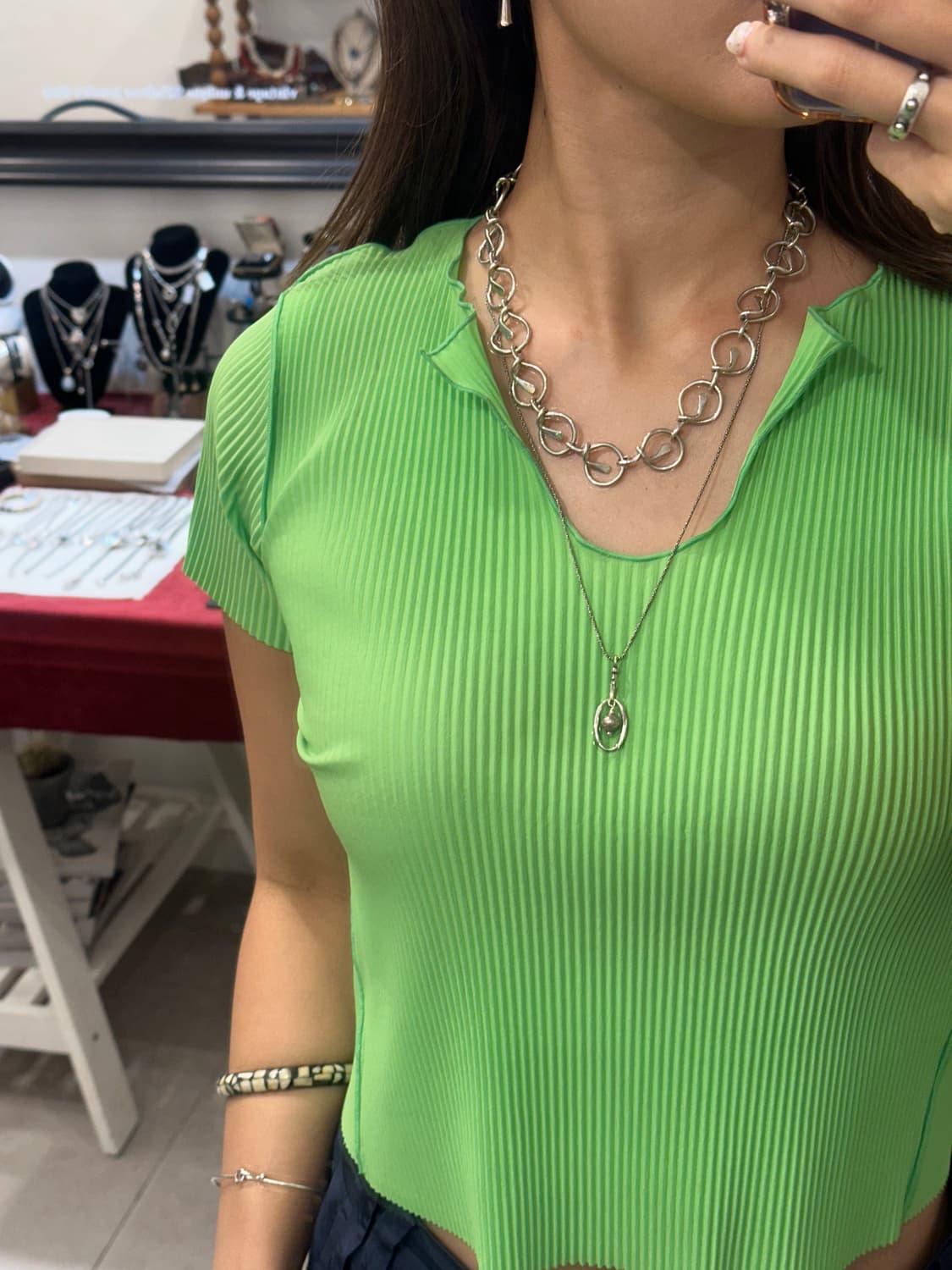 Mexico Agua Circle 925Silver Necklace  상품이미지6