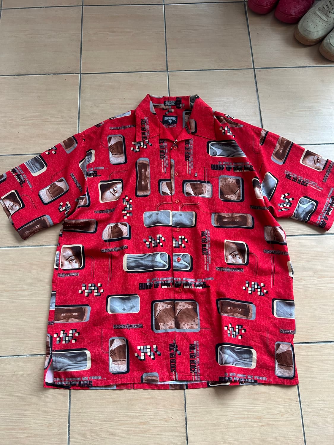 90-00‘s 로카웨어 패턴셔츠 3XL 상품이미지1