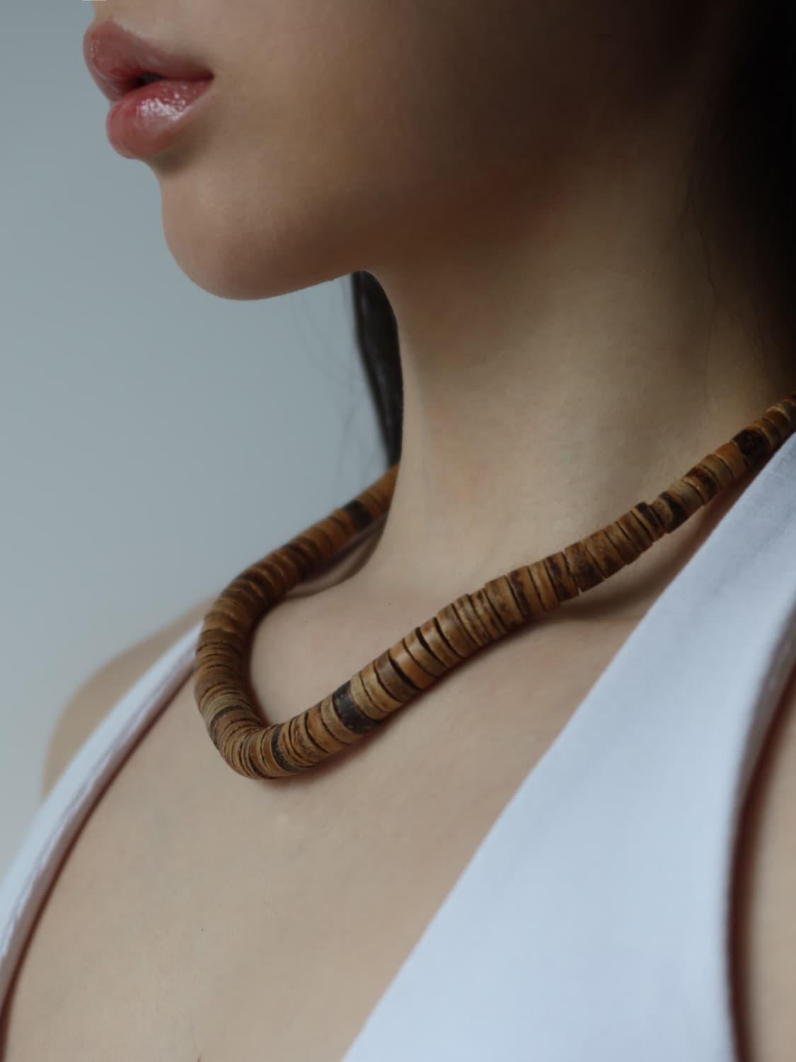 natural wood necklace 상품이미지1