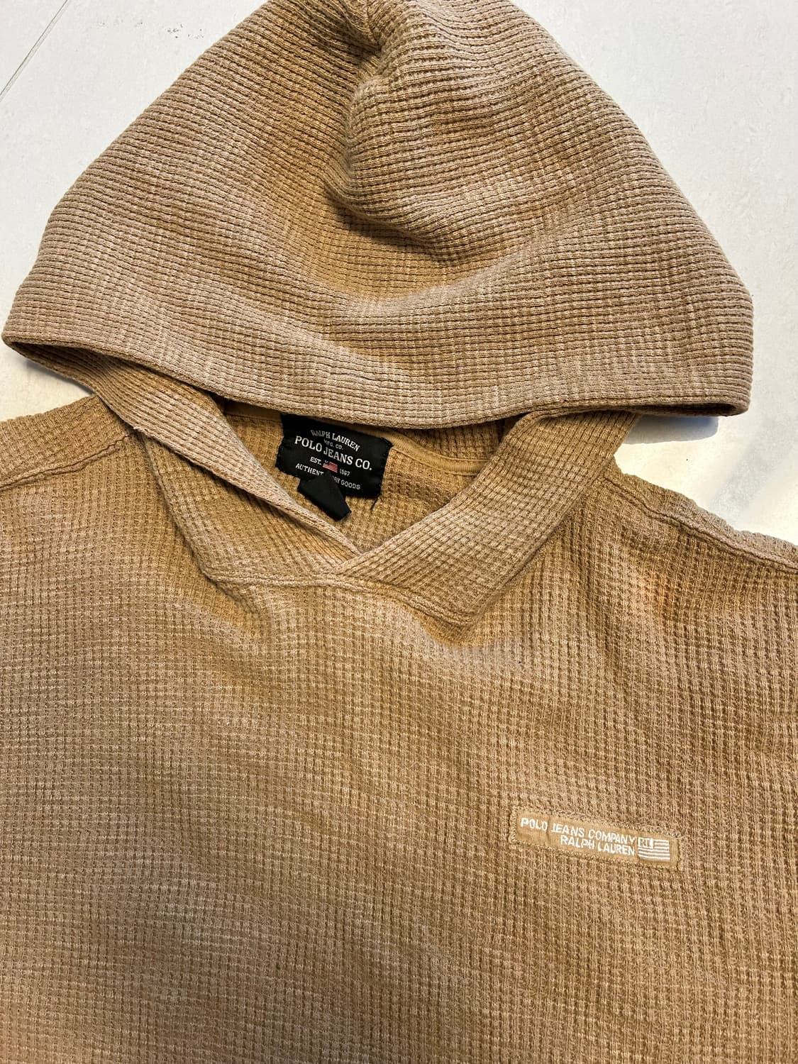 폴로 랄프로렌 빈티지 외플 후드티 판매 상품이미지1