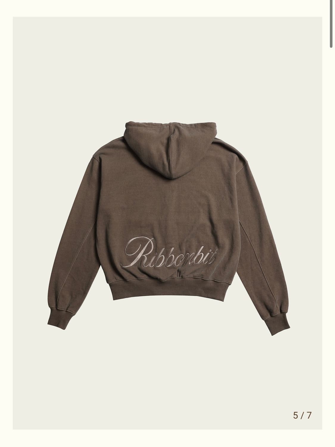 리본빛 후드집업 브라운 상품이미지2