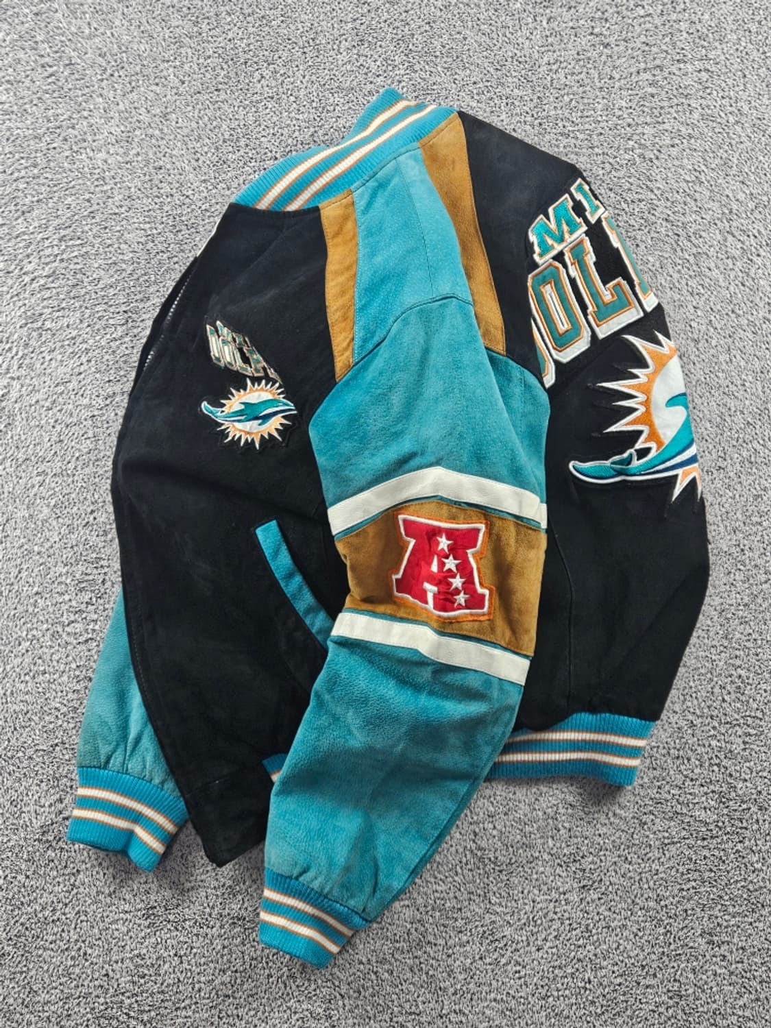 G-III 어패럴 마이애미 돌핀즈 가죽 바시티 자켓 ( M )/10926 상품이미지3