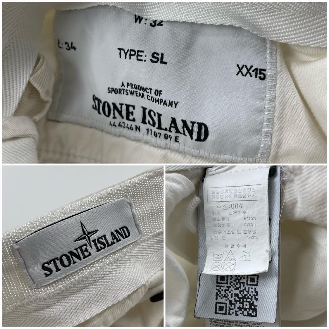 스톤아일랜드 화이트 카고숏팬츠 상품이미지7