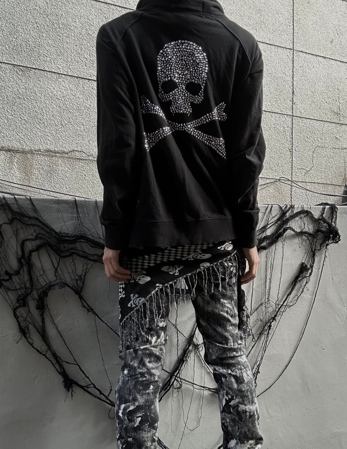 *archive* 2000s roen 펑크 스컬 큐빅 보노넥 집업 상품이미지4