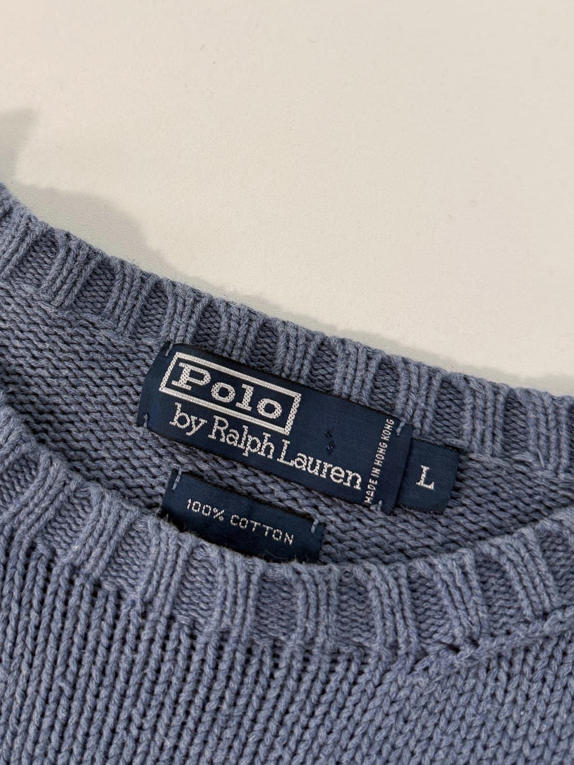 폴로 랄프로렌 00‘s 루즈핏 해비 코튼 빈티지 블루 니트 상품이미지5