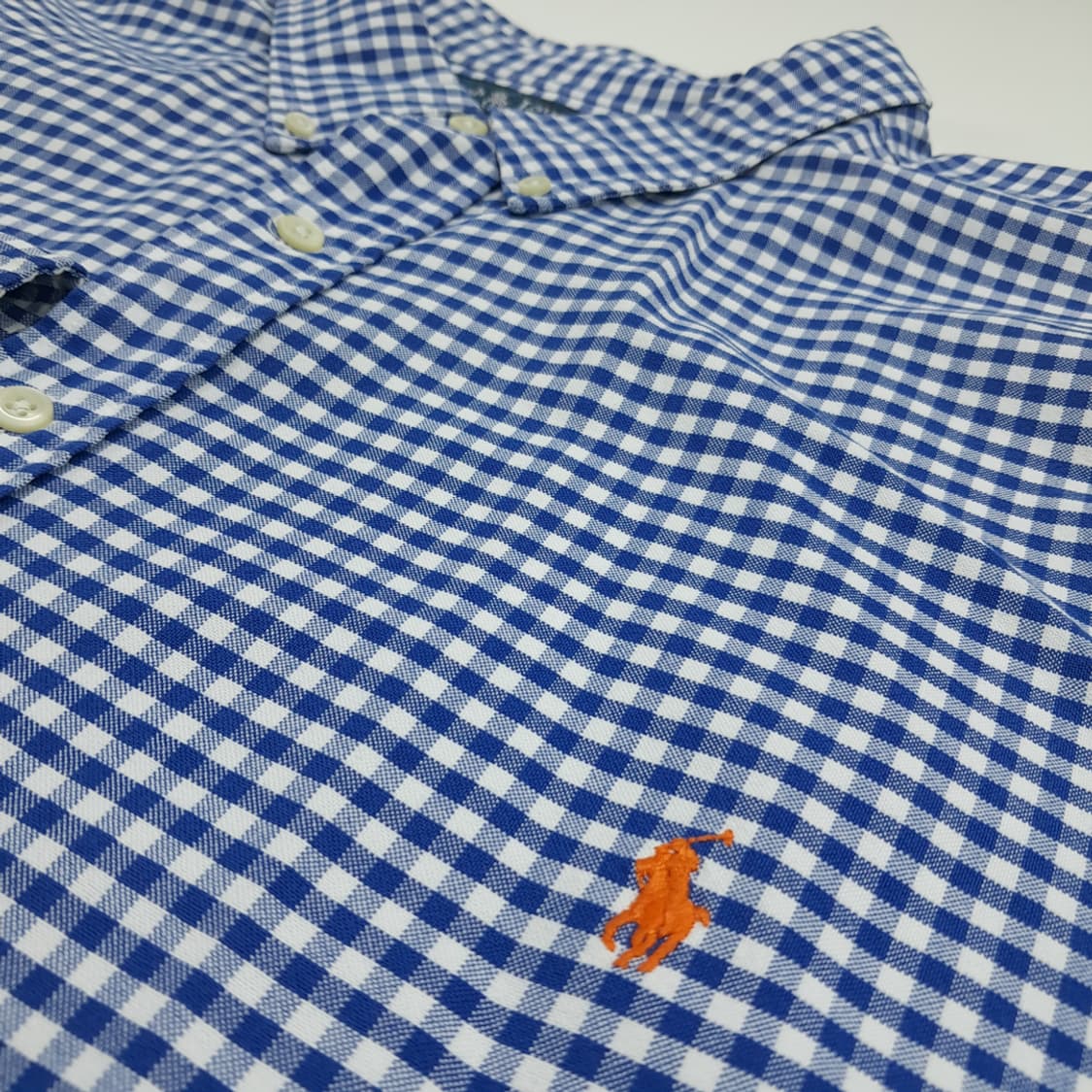 CN722 4XB폴로 랄프로렌 블루 마이크로체크 긴팔 셔츠 남방 상품이미지5