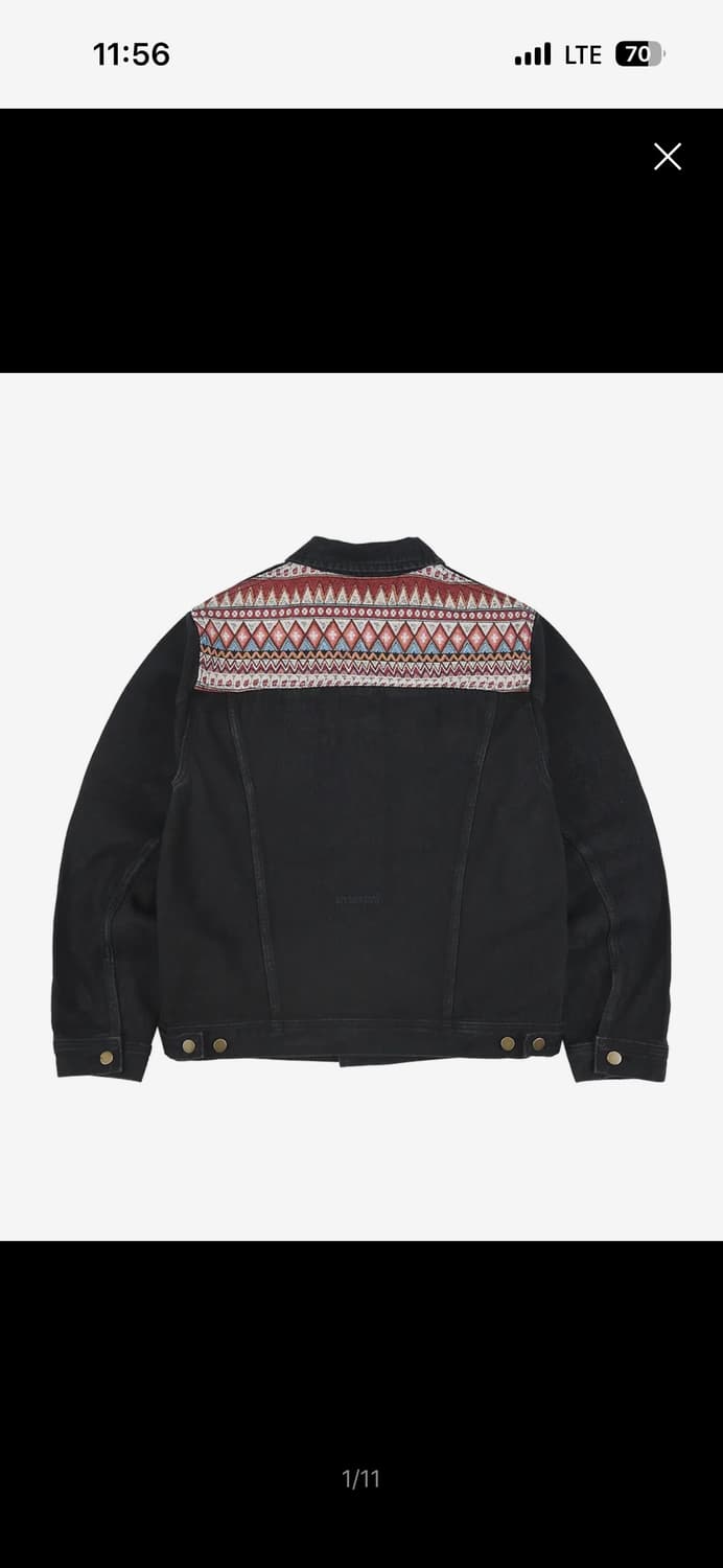 이알에스코 데님 트러커 자켓 블랙 상품이미지1