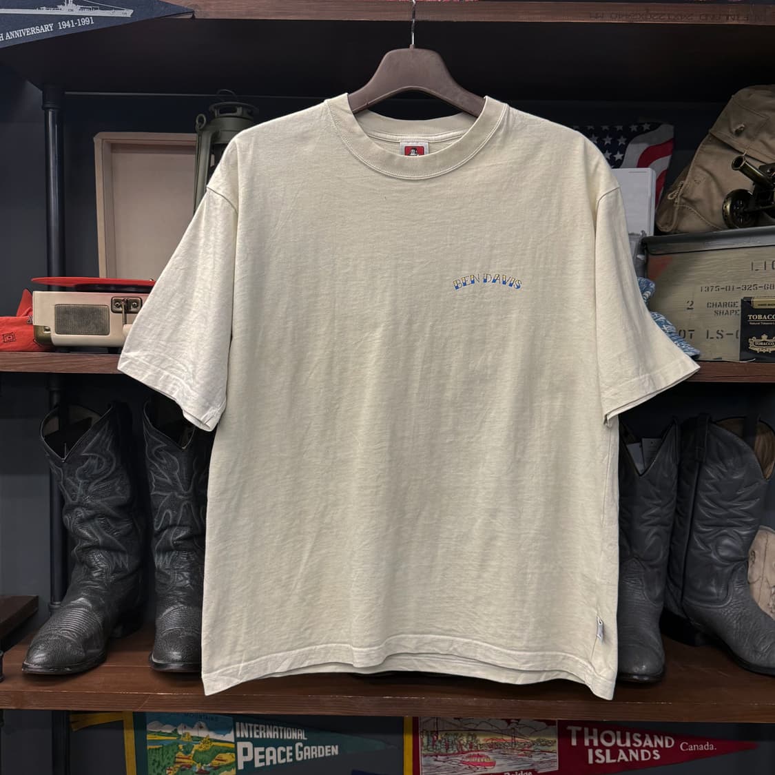 벤 데이비스 올드스쿨 에잇볼 그래픽 반팔티셔츠 박시핏 N842   상품이미지1