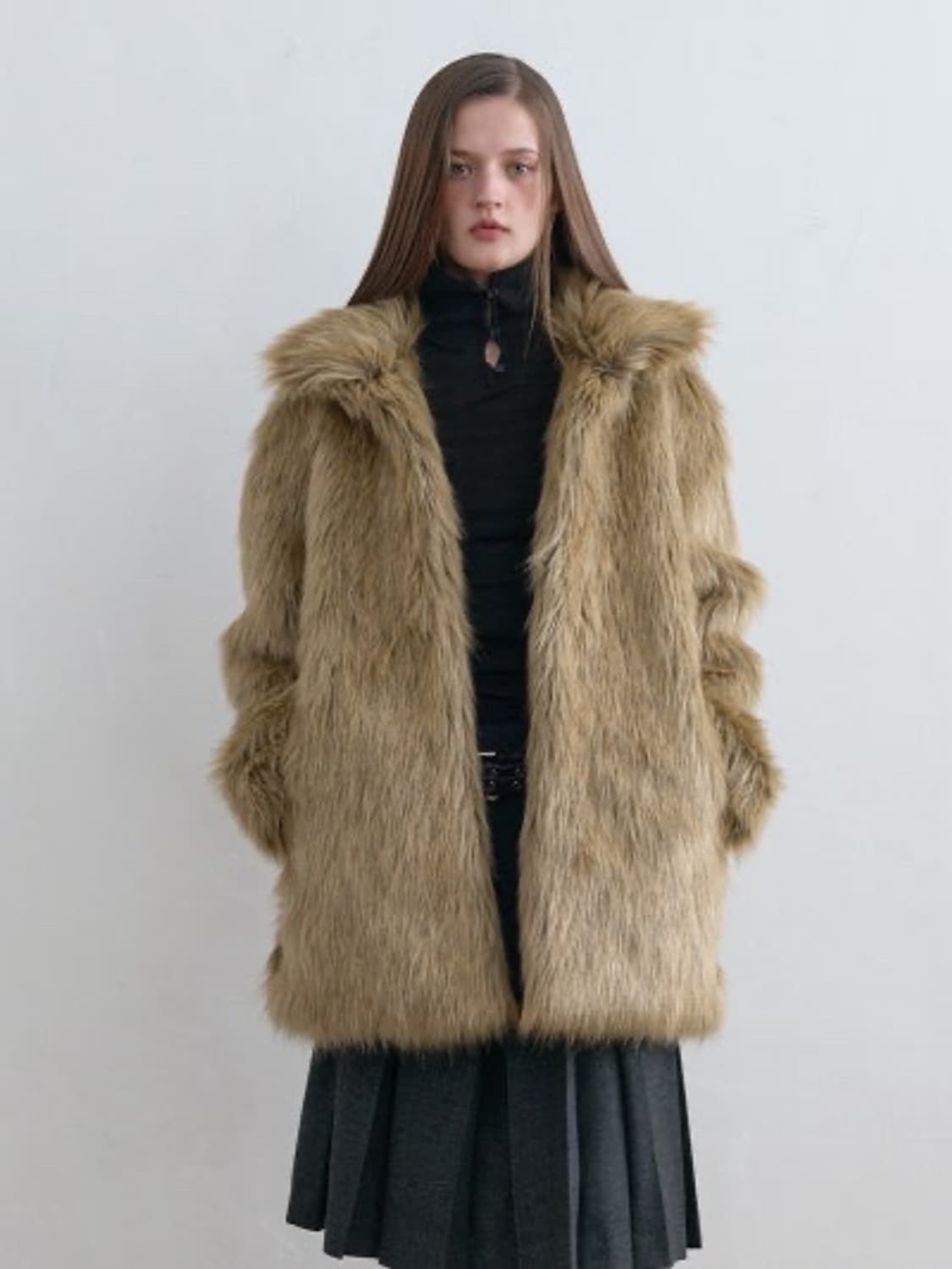Kijun 기준 Bold Fur Jacket Mocha 상품이미지1