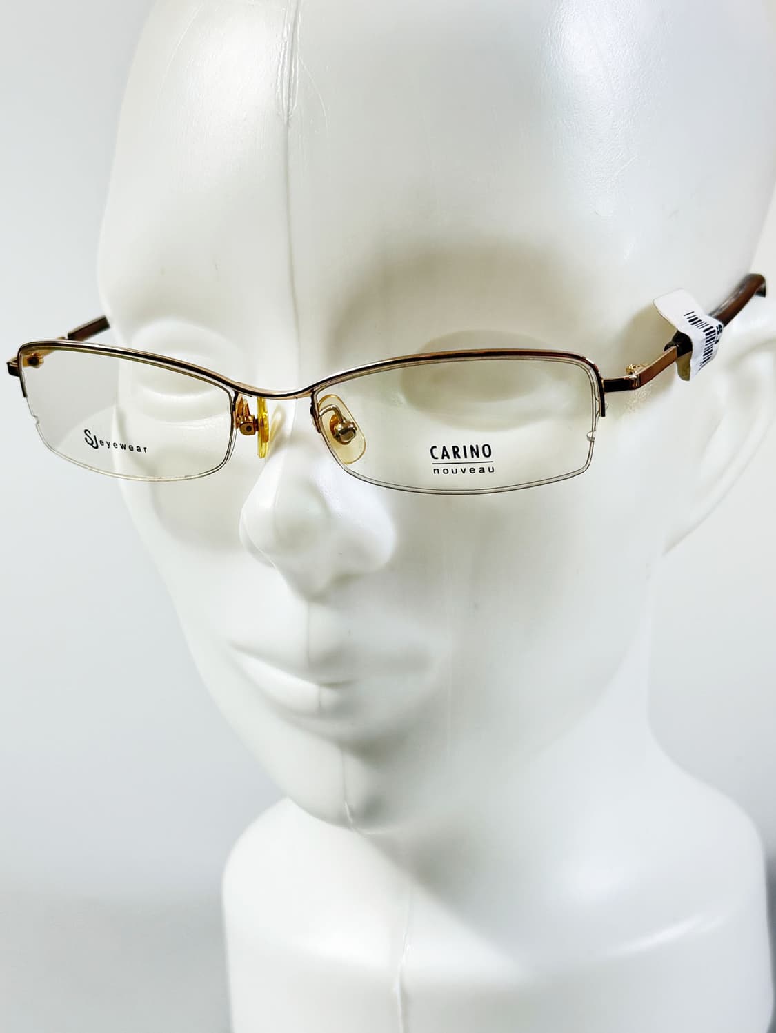 서전 CARINO 골드 반무테 스퀘어 빈티지 안경 상품이미지9