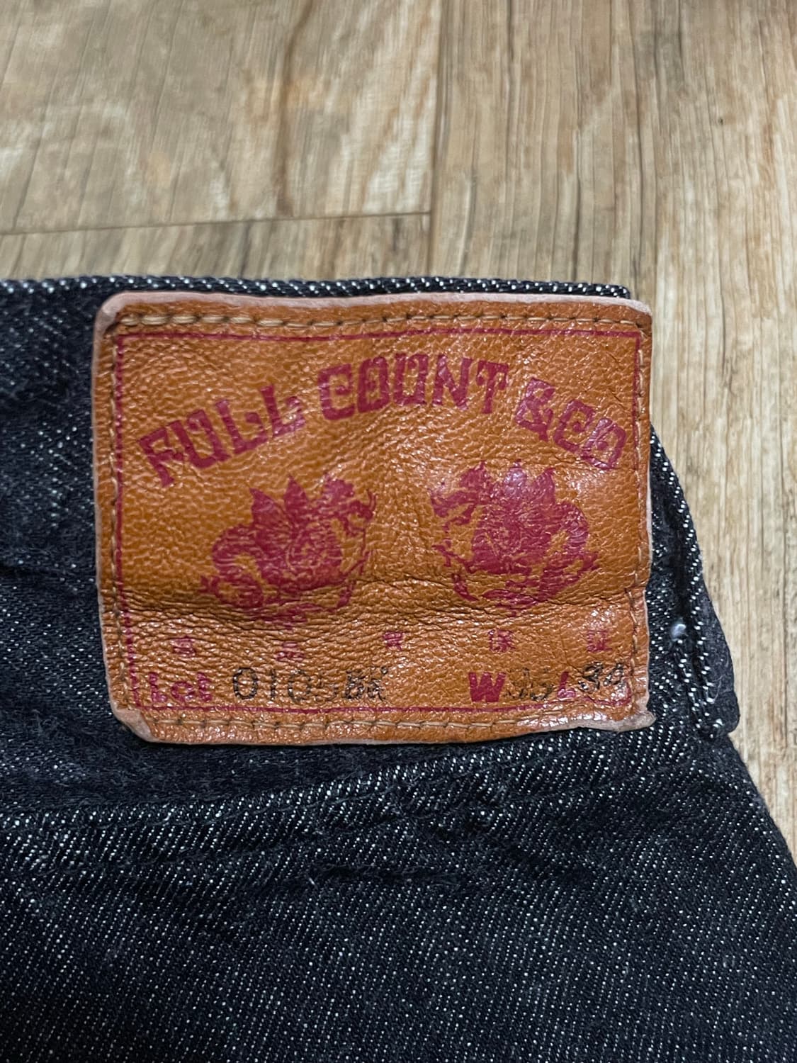 [35] 풀카운트 0105 BK WH 와이드 흑청 블랙 데님 상품이미지4