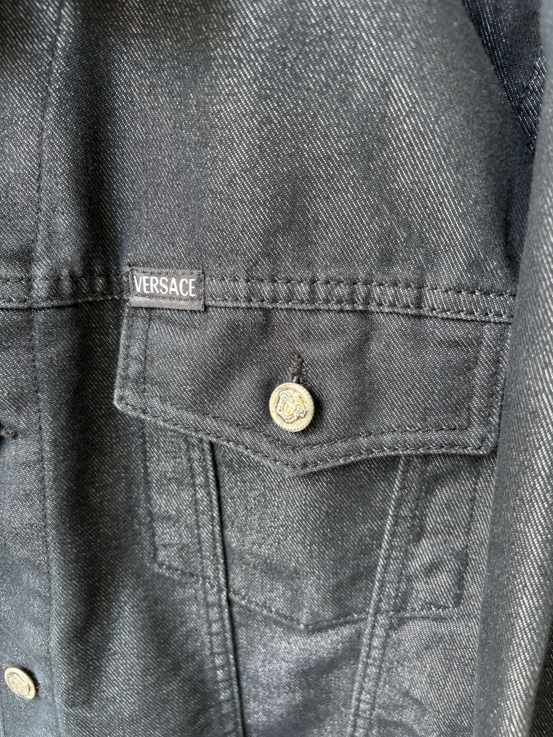 90s Versace jeans Couture 흑청 자켓 상품이미지1