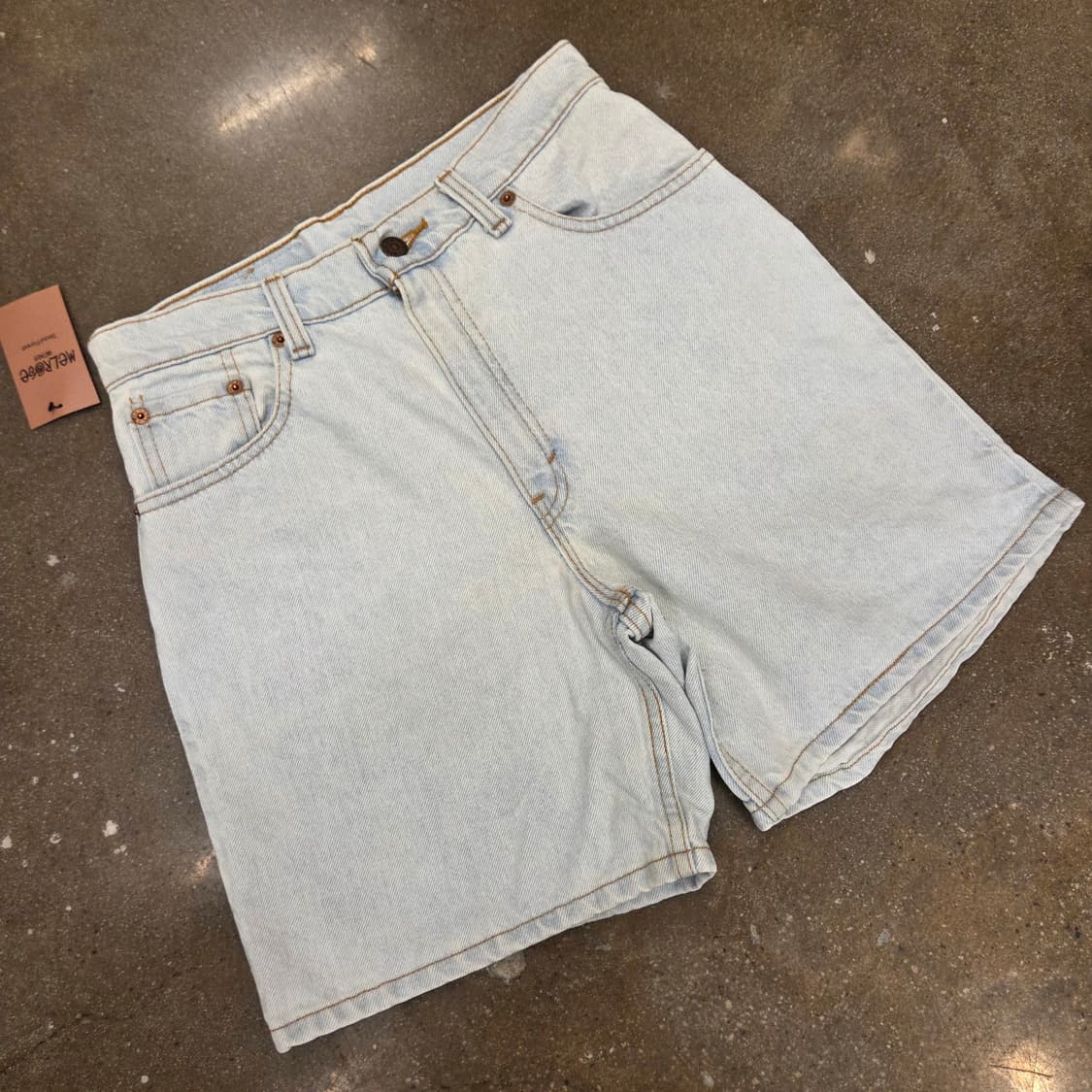 90s 리바이스 550 Made in USA 연청 데님 반바지 상품이미지2
