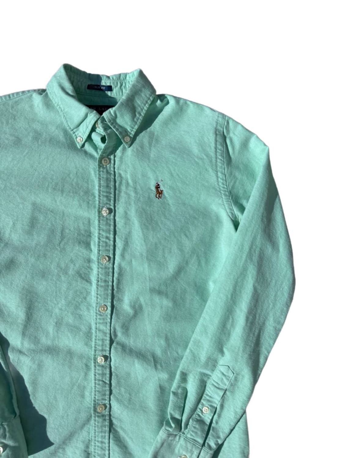 PRL button down solid shirts green 상품이미지3