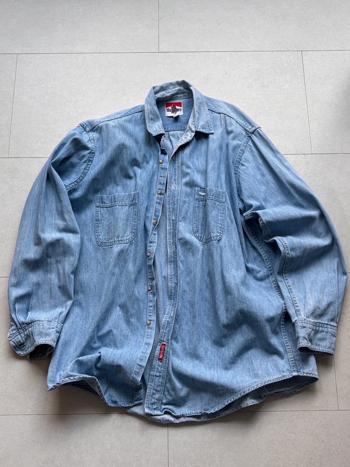 90s Marlboro Made in USA 데님 셔츠 상품이미지1