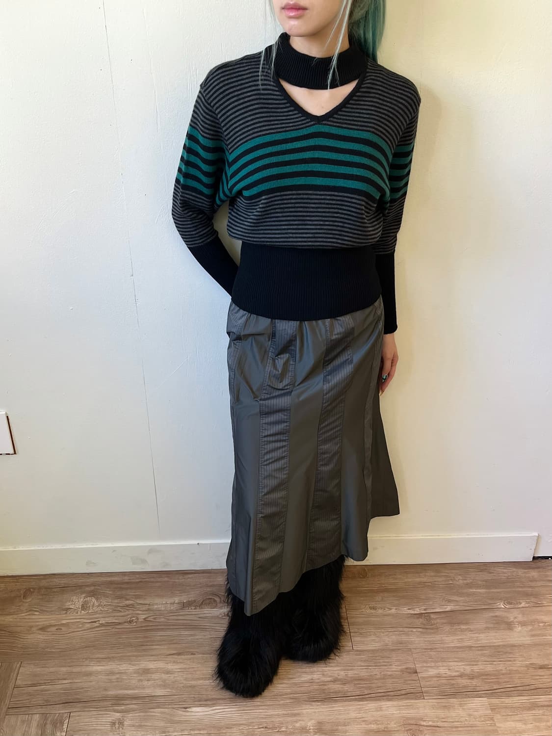 Chamois Depo 올리브 그레이 스커트 상품이미지4