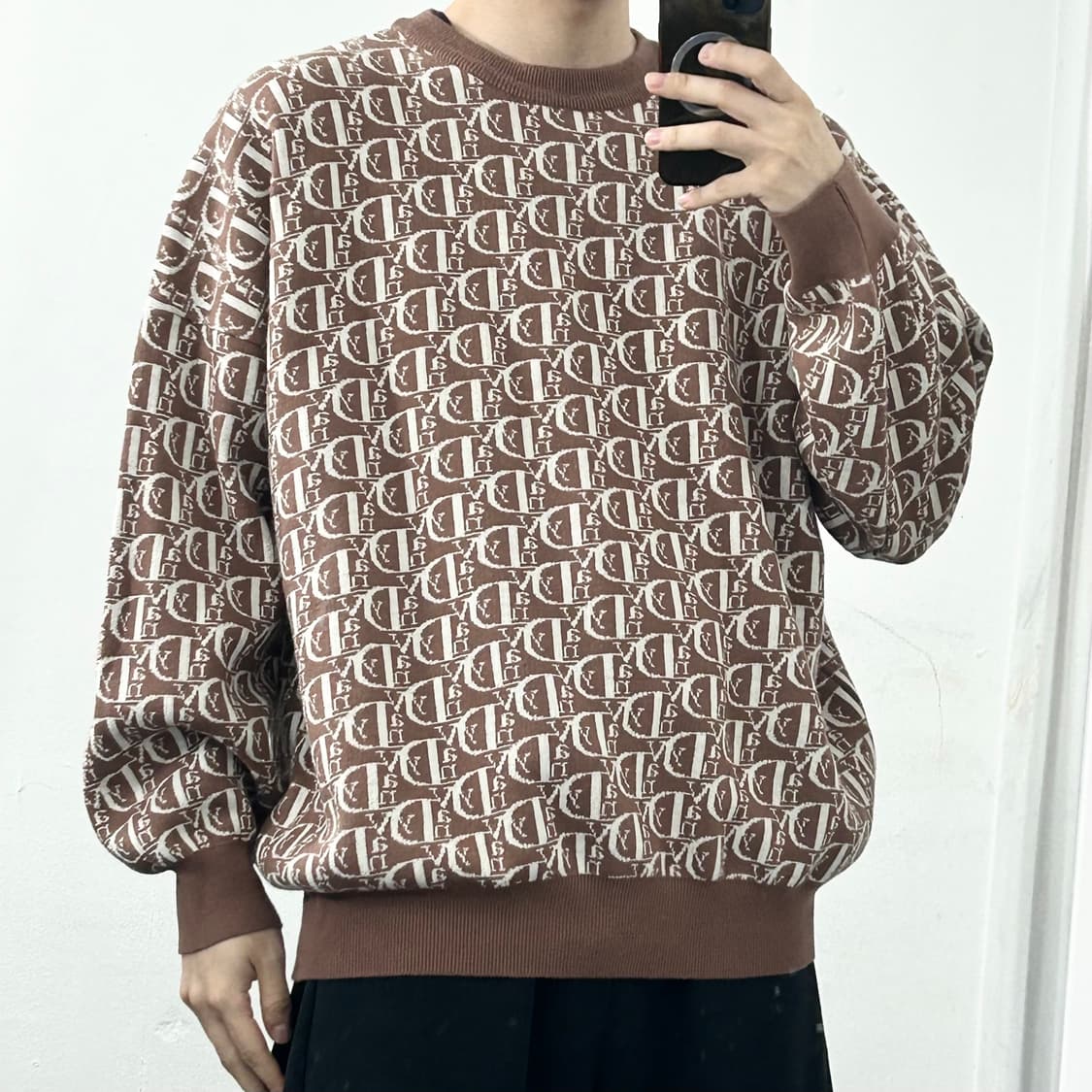 반디더핑크 로고 니트 상품이미지2