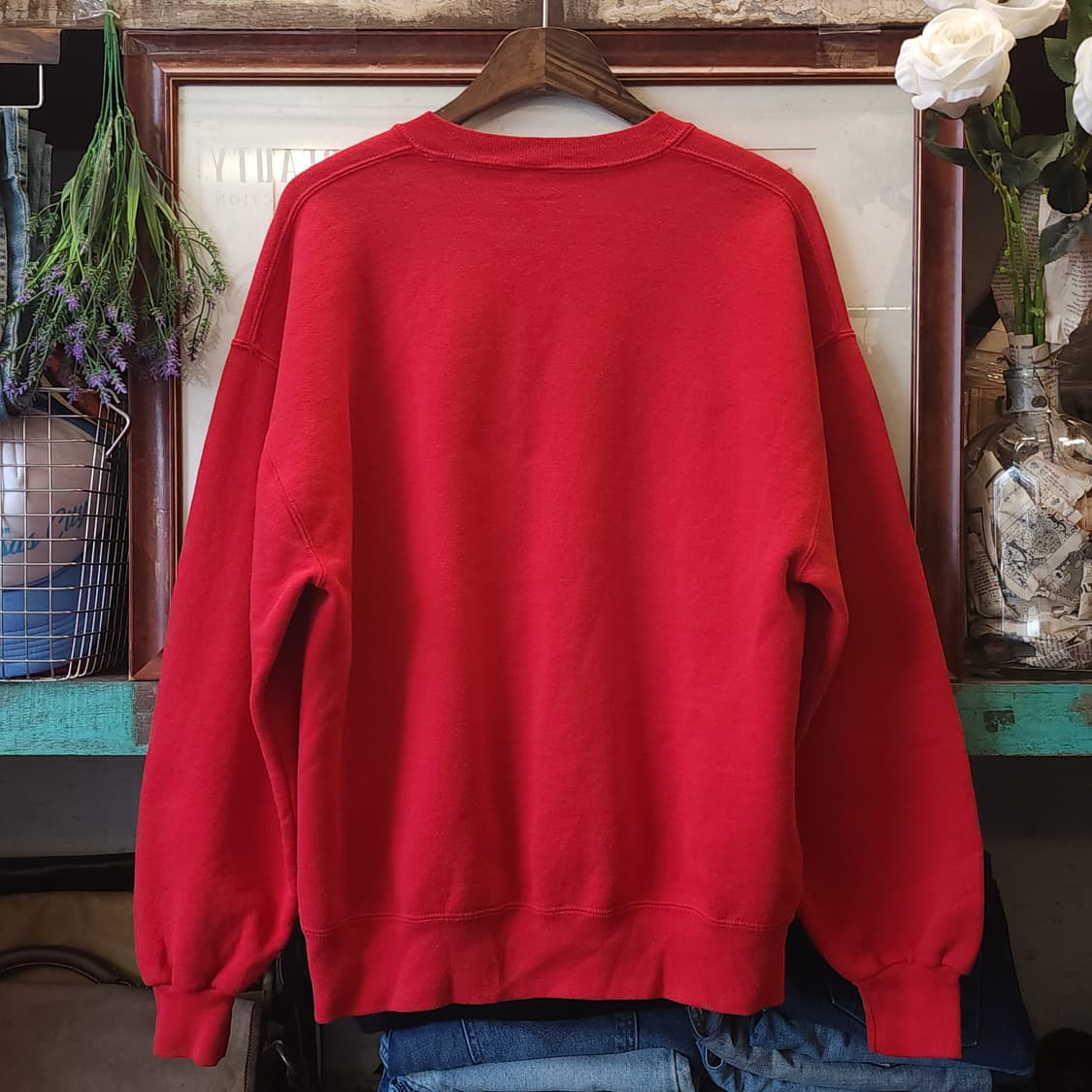 90s 빈티지 러셀 스웻셔츠 러셀 블랭크 레드 플레인 스웻셔츠 xl 상품이미지2