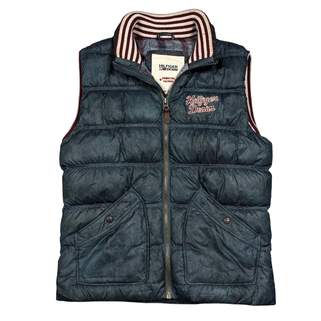 타미 힐피거 데님 워싱 네이비컬러 푸퍼 베스트 상품이미지1