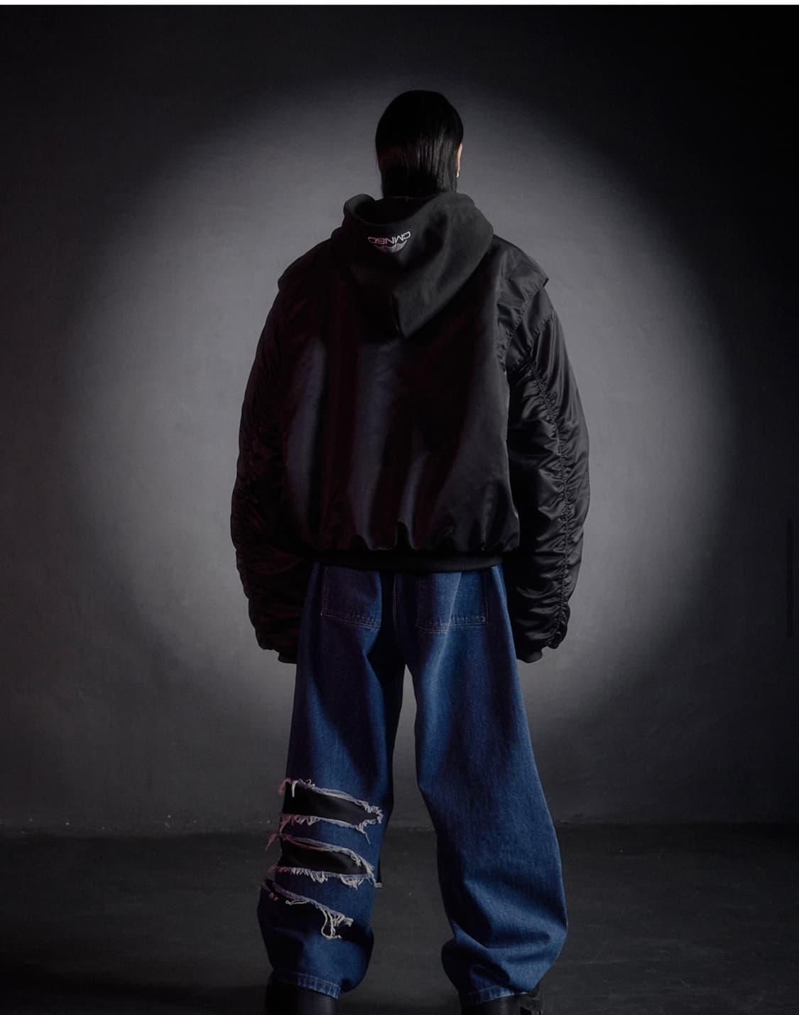 (1)씨에스씨 엠블럼 스플릿 컷 데님 팬츠 워시드 블루 상품이미지3