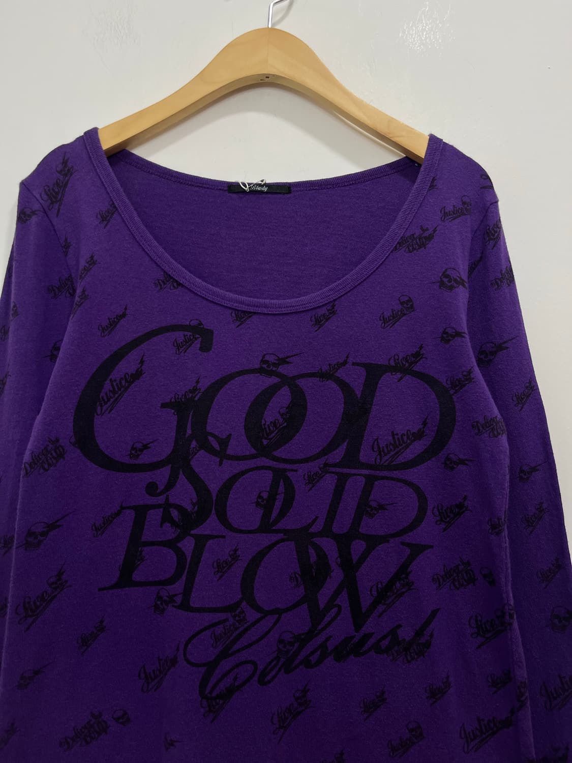 락펑크 스컬 번개 프린팅 U넥 롱슬리브 티셔츠 상품이미지3