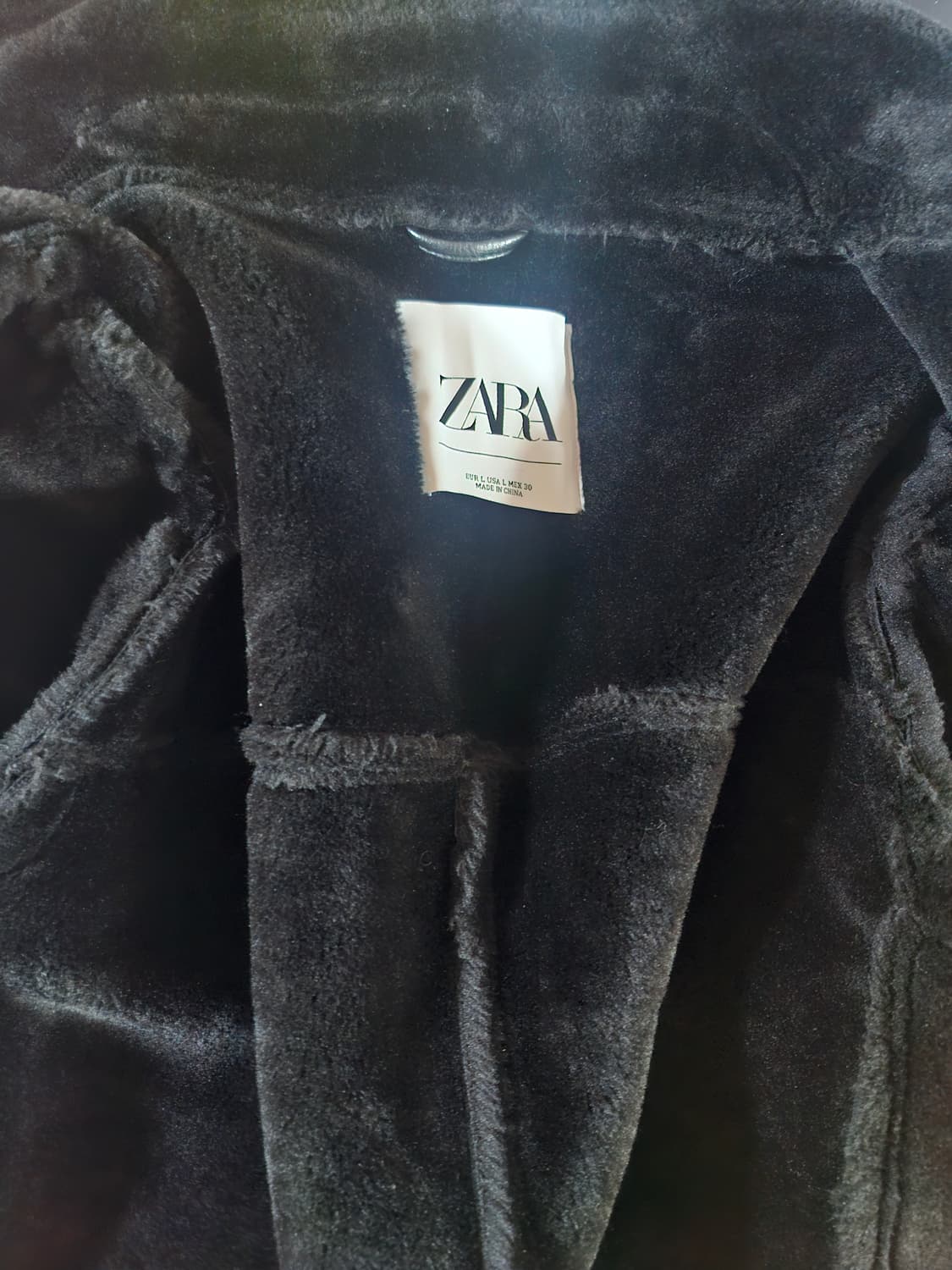 자라 블랙 안감보아 라이더 무스탕 자켓 블랙 L 상품이미지4