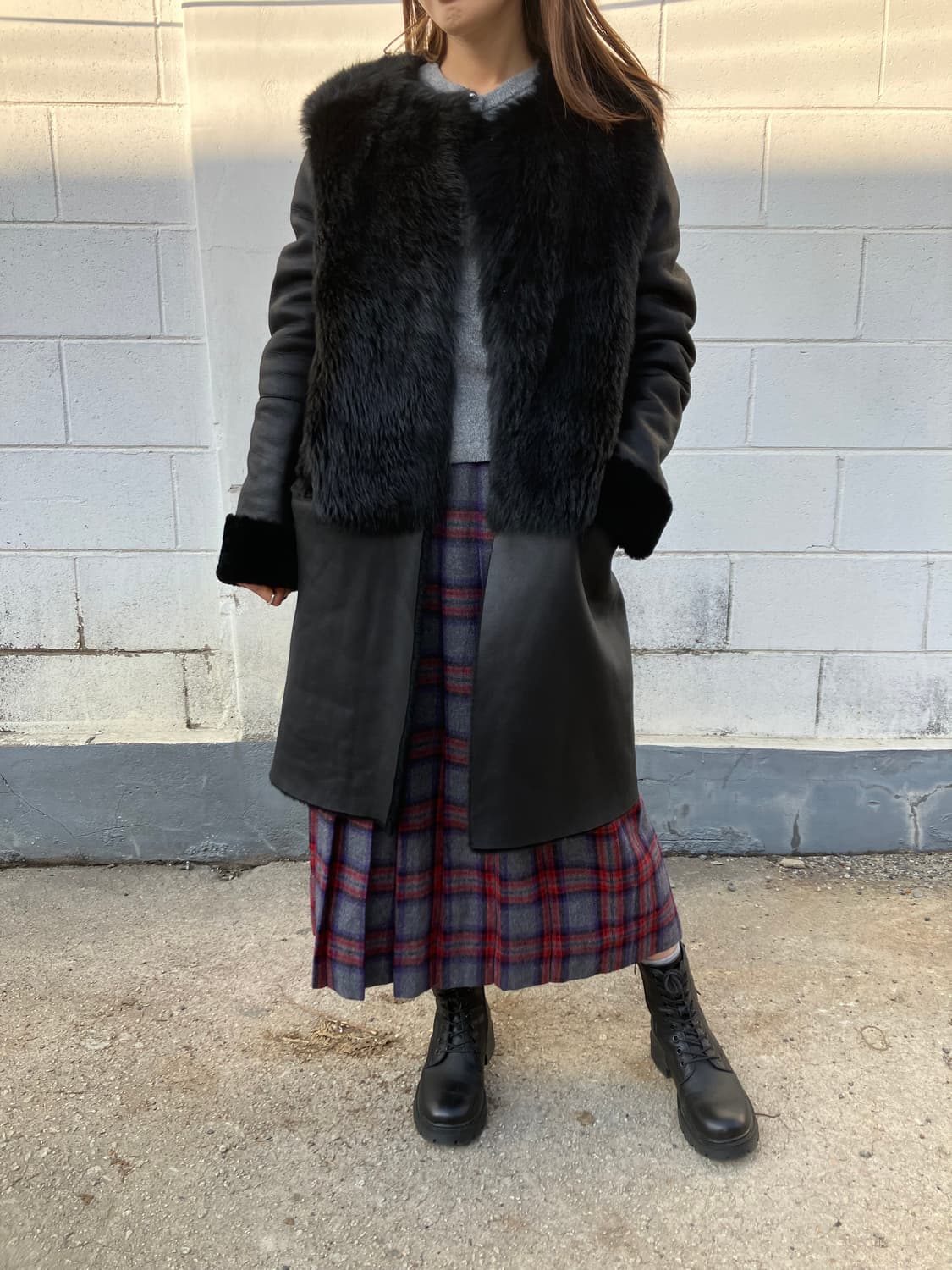 [44] 시슬리 앙가죽100% 무스탕 코트 상품이미지2