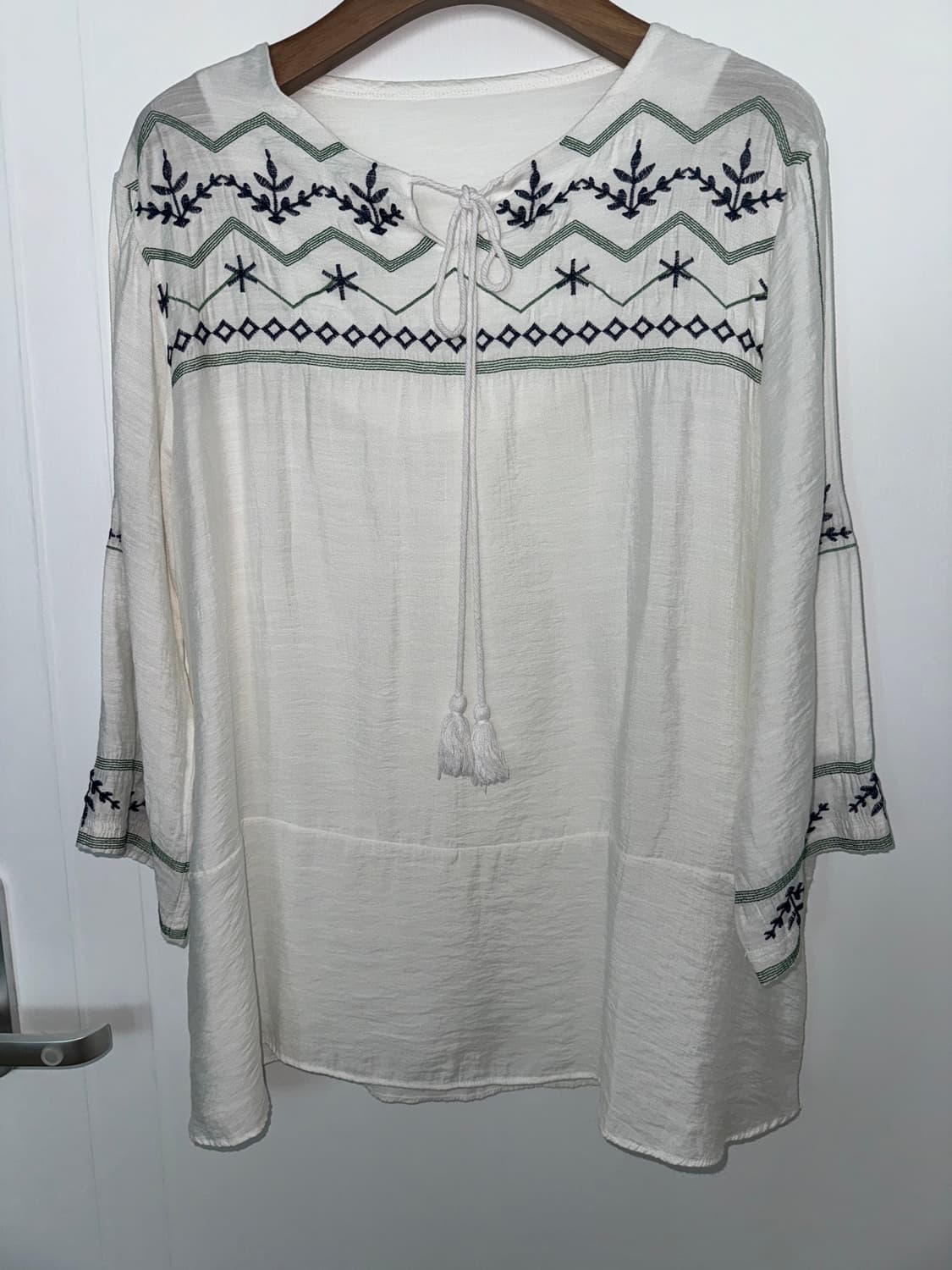 Bohemian Embroidered Tassel Blouse 상품이미지5