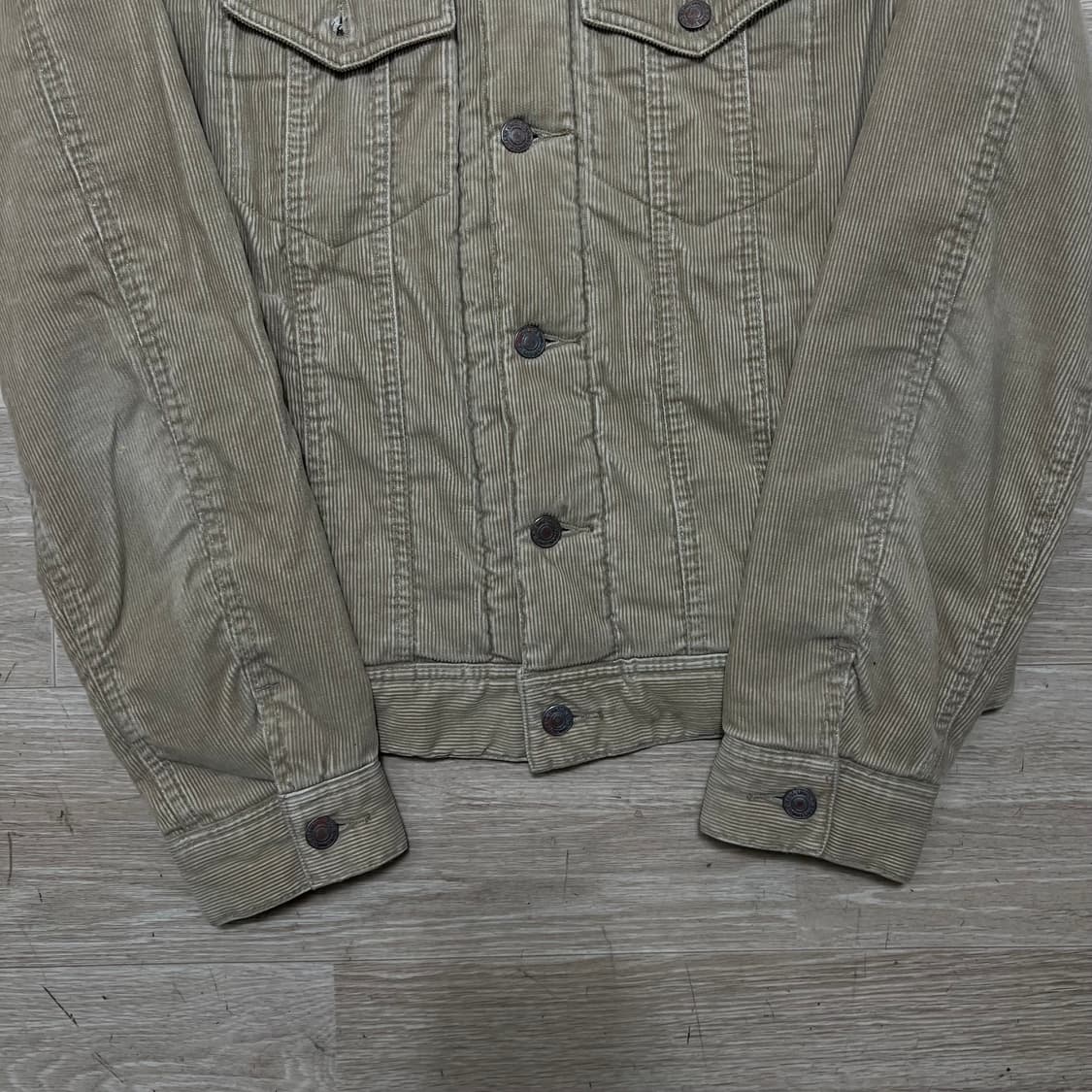 저스트핏 이너플리스 후리스 안감 코듀로이 트러커자켓 [베이지] L/100 상품이미지3