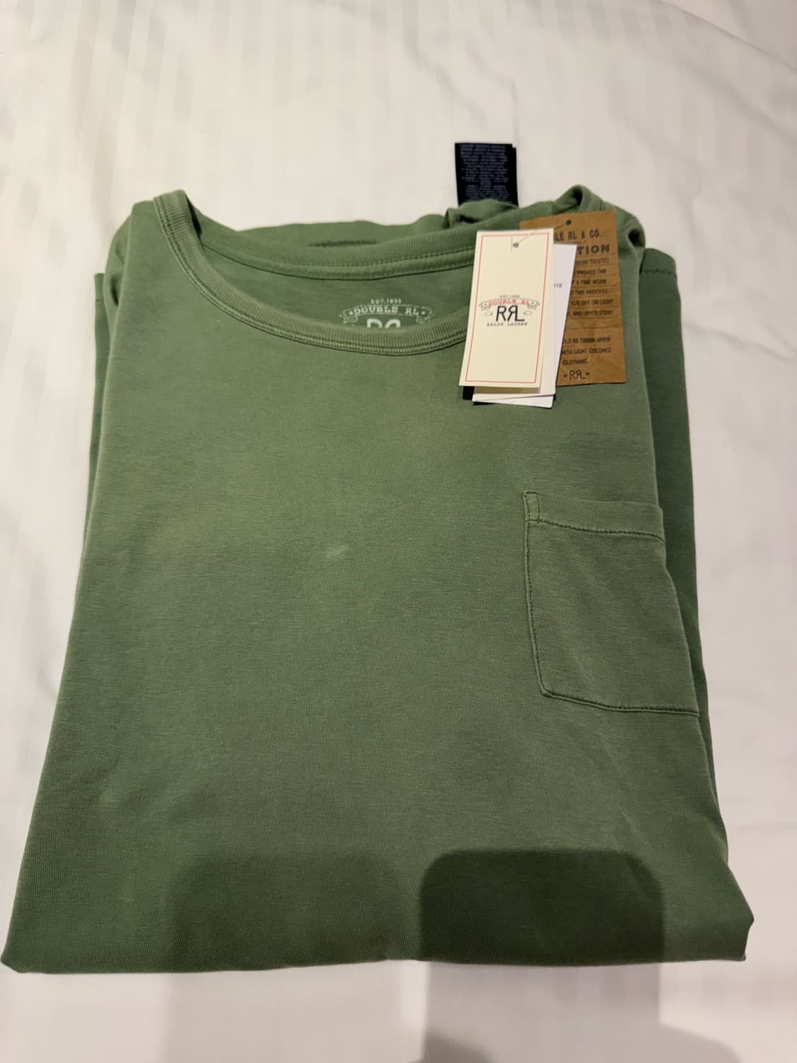 RRL 더블알엘 가먼트다이 포켓 티셔츠  XL빈티지 그린 (새상품) 상품이미지10