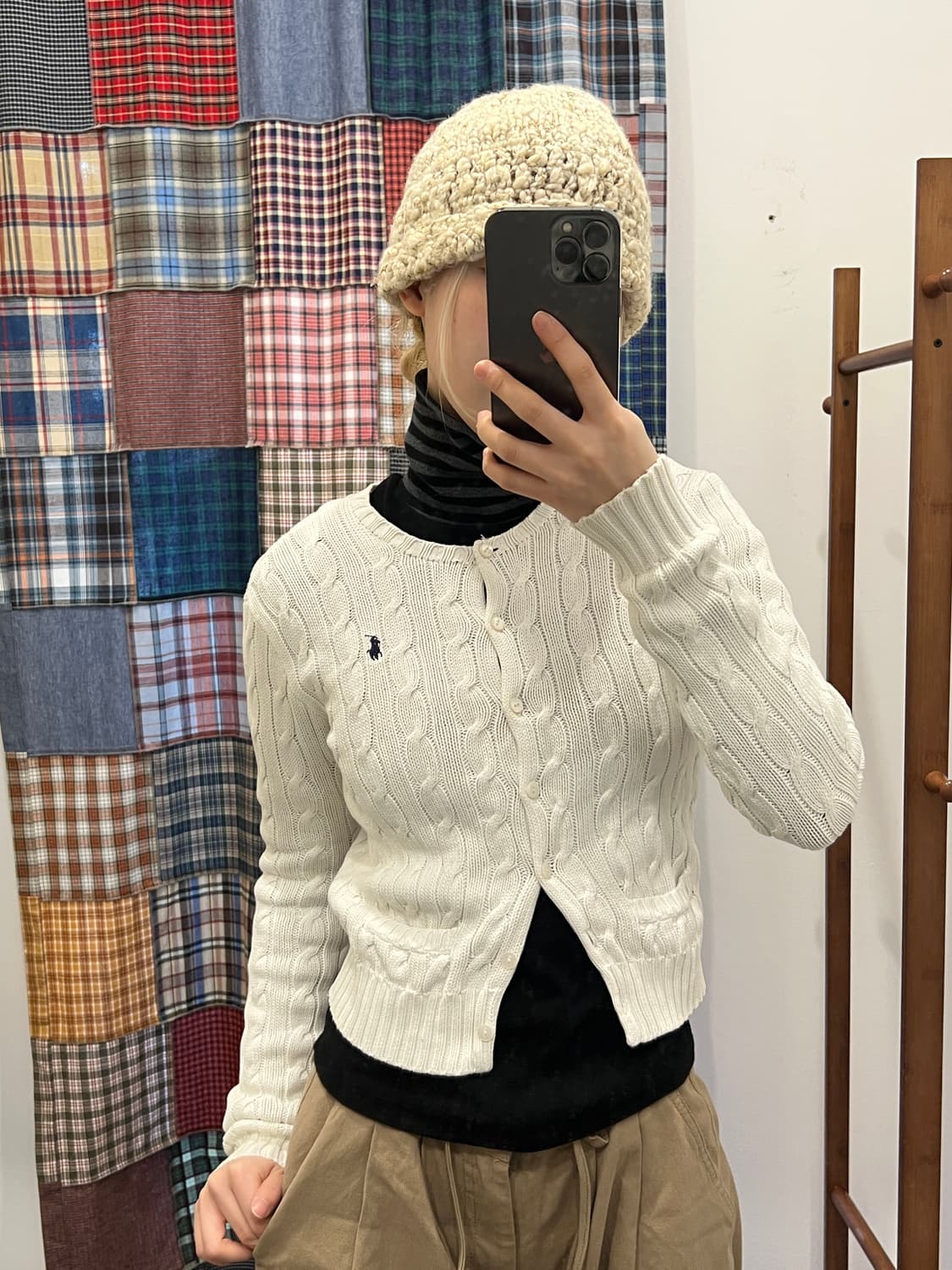 폴로 화이트 니트 가디건 상품이미지4
