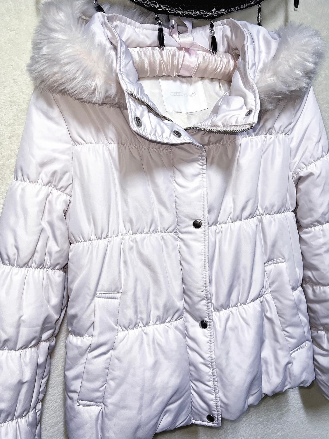 세실맥비 라벤더핑크 퍼후드 셔링 패딩 점퍼 로맨틱갸루 로걀 히메 러블리 상품이미지10