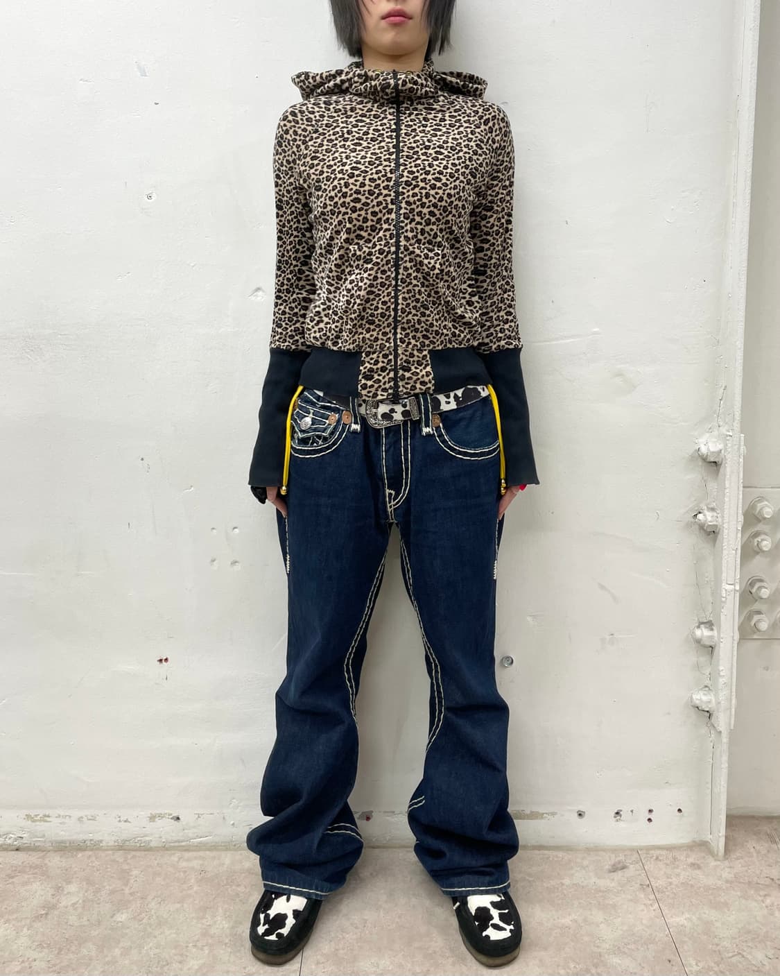 Cat High Neck Leopard Hooded Zip-Up  상품이미지8