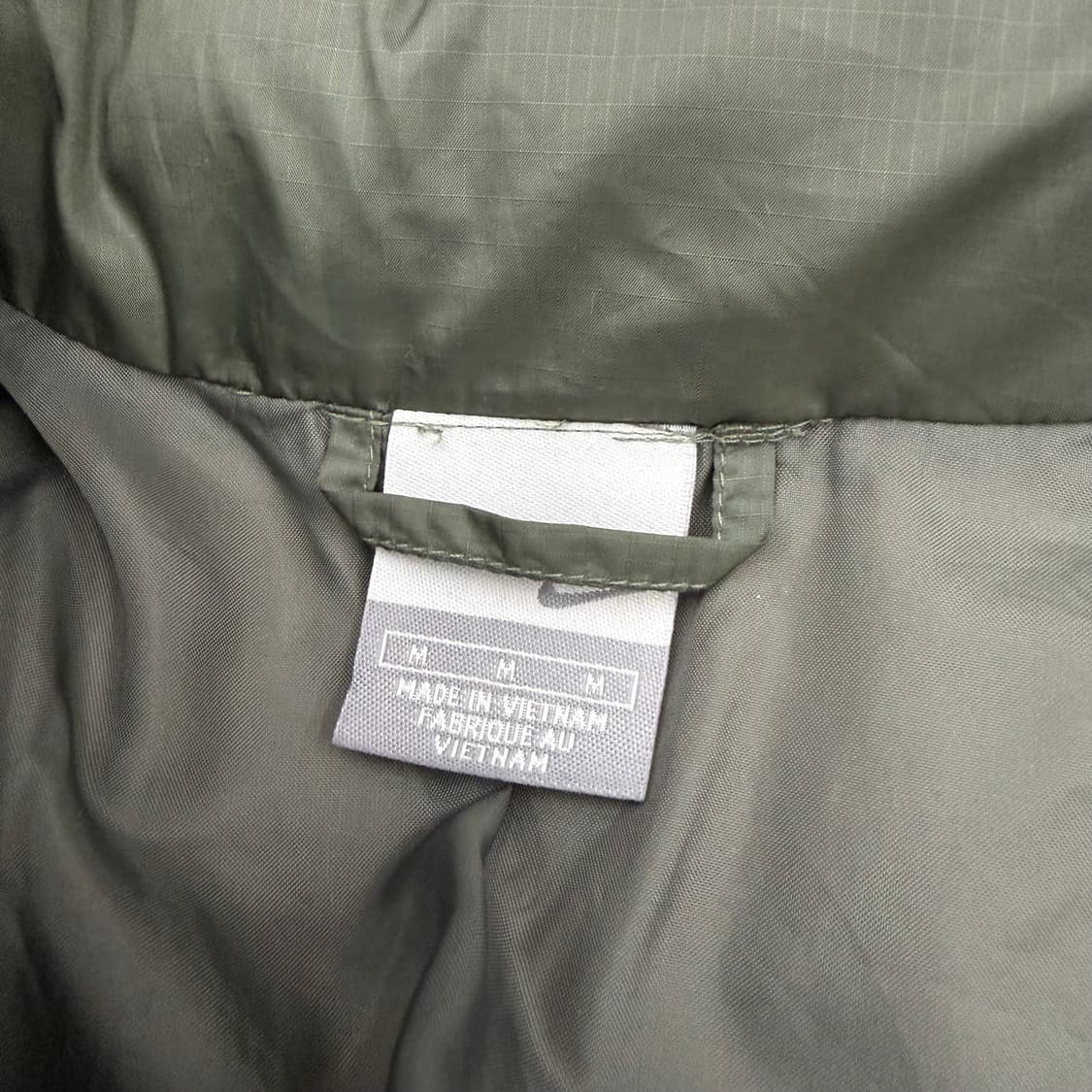 00's 나이키 올드스쿨 덕다운 카키 올리브그린 배색 숏패딩 상품이미지9