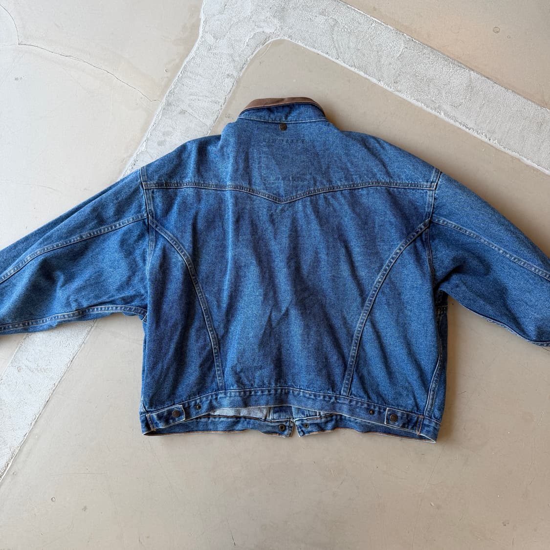 vtg 레더 카라 트러커 자켓 상품이미지5