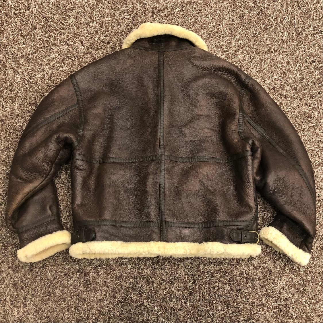 빈티지 B-3 양가죽 양털 시어링 레더 가죽 무스탕 자켓 상품이미지5