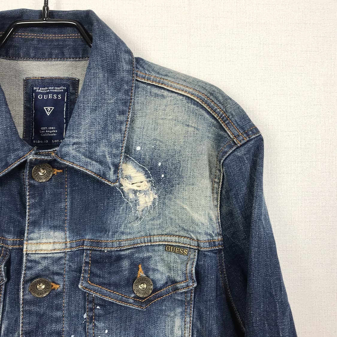 게스 GUESS 슬림핏 트러커 데님 자켓 남성L 상품이미지3