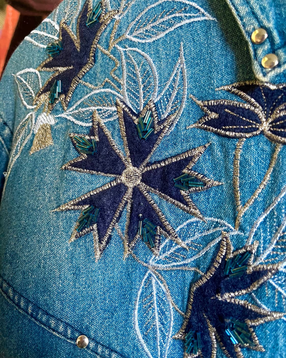 M-Salir Japan Denim Floral Western Shirt 상품이미지7