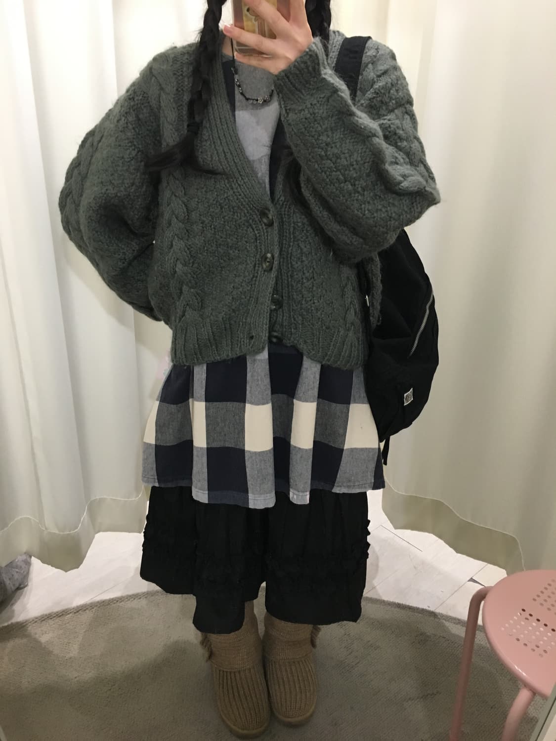 그리너리 도톰 꽈배기 가디건 상품이미지5