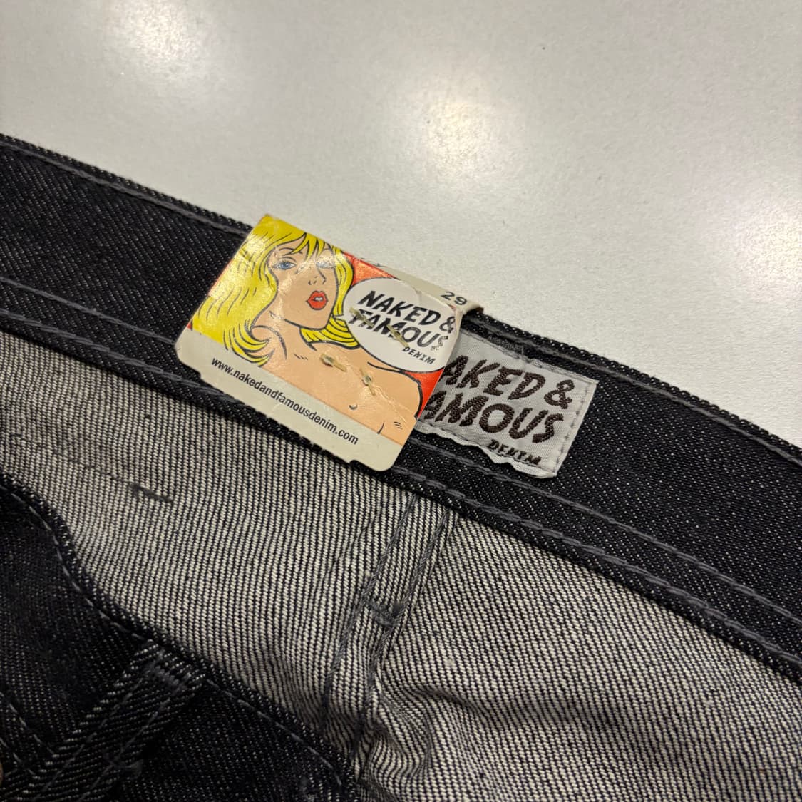 [29] 네이키드앤페이머스 블랙 셀비지 데님 팬츠 청바지 D584 상품이미지7