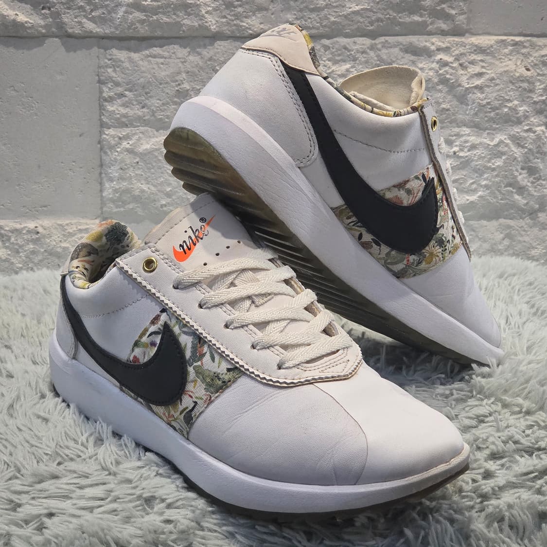 2q-9:나이키 코르테즈 G 골프 플라워 패턴 화이트 (235mm) 상품이미지4