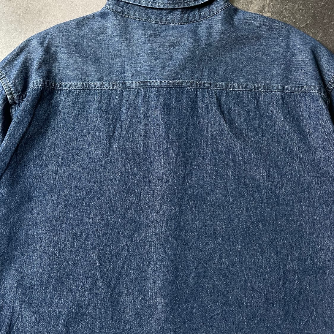 PORT&COMPANY 빈티지 중청 데님 코튼 셔츠 A00565 상품이미지7