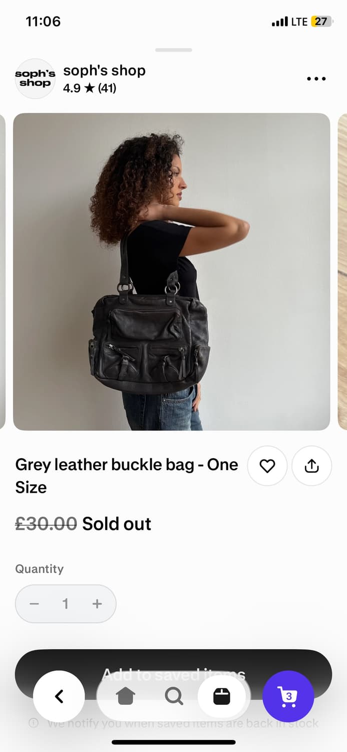 영국 빈티지 soph's shop 가죽가방 상품이미지4