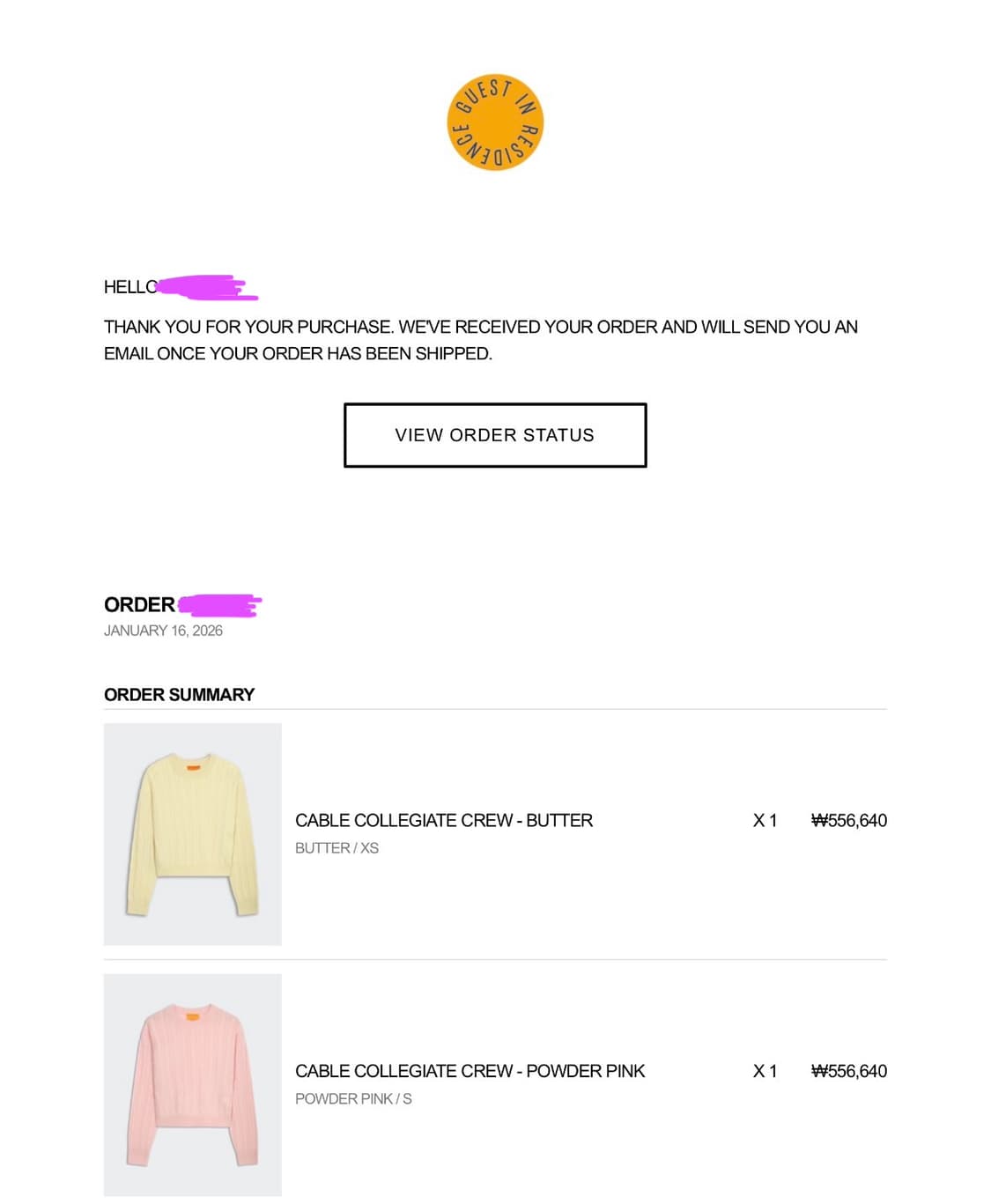 게스트인레지던스 guest in residence 케이블 니트 s 상품이미지4