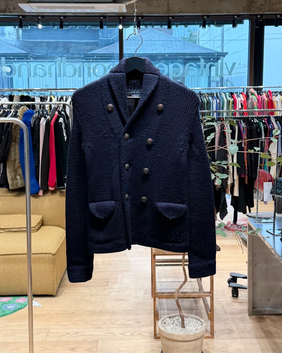 폴로 랄프로렌 네이비 숄카라 니트 자켓  상품이미지1