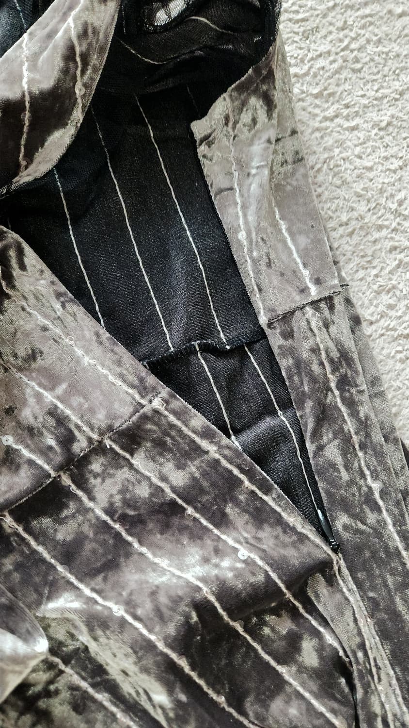 벨벳 민소매 리본 스핑클 원피스 상품이미지5